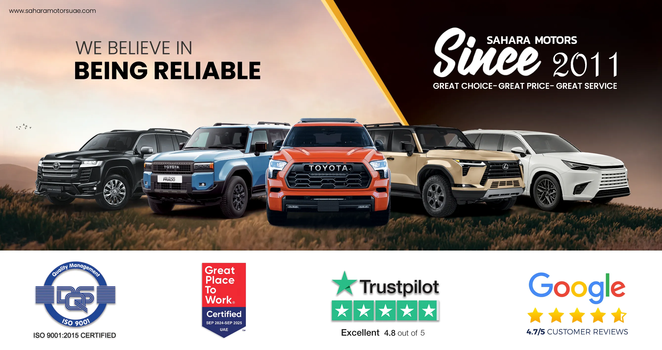 Purchase your perfect car with sahara motors